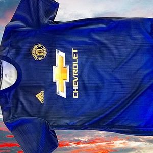 Men's Manchester United 18/19 Third Size M Adidas Premier League, Blue/Gold